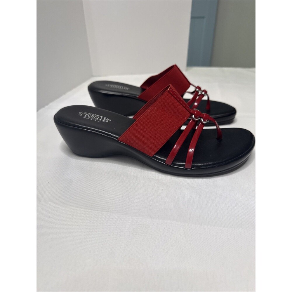 Seychelles Red Wedge Sandals Women's Size 8 - Picture 4 of 7